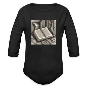 Bible image - Organic Long Sleeve Baby Bodysuit - black - Front