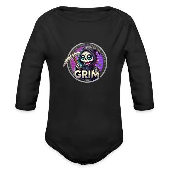 Grim Token Original - Organic Long Sleeve Baby Bodysuit - black - Front