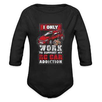 Car Model Car Remote Control - Organic Long Sleeve Baby Bodysuit - black - Front