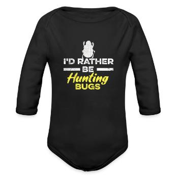 Insects Quote For A Insect Scientist - Organic Long Sleeve Baby Bodysuit - black - Front
