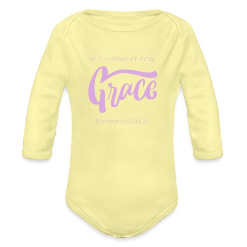 Grace by Mariee Murphy purple letters - Organic Long Sleeve Baby Bodysuit
