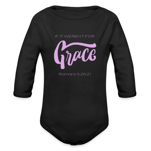 Grace by Mariee Murphy purple letters - Organic Long Sleeve Baby Bodysuit