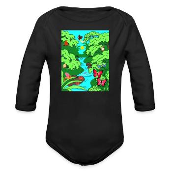 SCARLET SABLE - Organic Long Sleeve Baby Bodysuit - black - Front