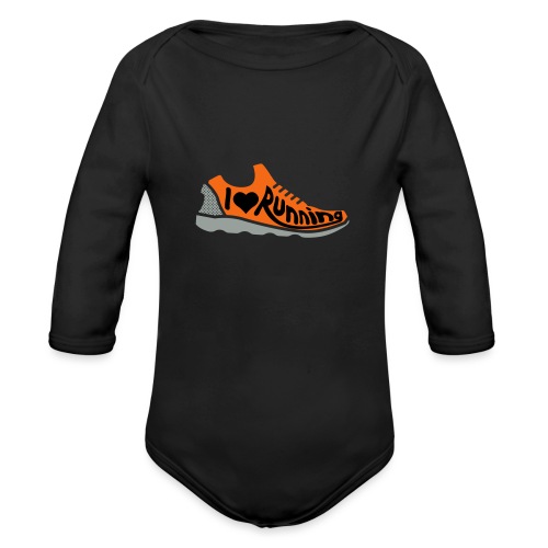 I Love Running - Organic Long Sleeve Baby Bodysuit