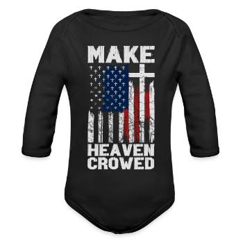 Make Heaven Crowded - Organic Long Sleeve Baby Bodysuit - black - Front