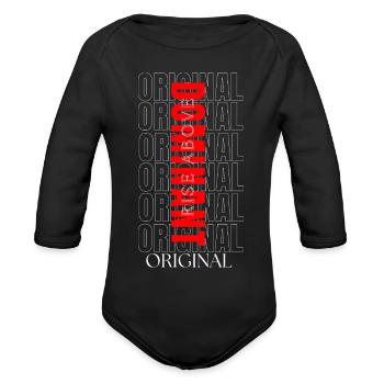 Relentless Streetwear Bold Graphic T-Shirt - Organic Long Sleeve Baby Bodysuit - black - Front