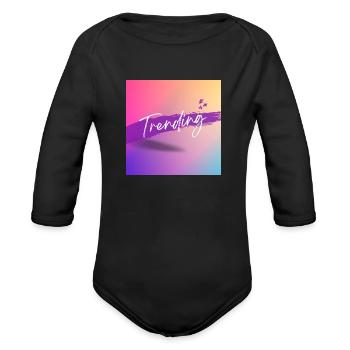 Trending Now - Organic Long Sleeve Baby Bodysuit - black - Front