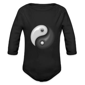 Image: Yin yang - Organic Long Sleeve Baby Bodysuit - black - Front