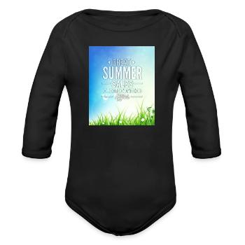 Great Summer Sales Limited Offer - Organic Long Sleeve Baby Bodysuit - black - Front