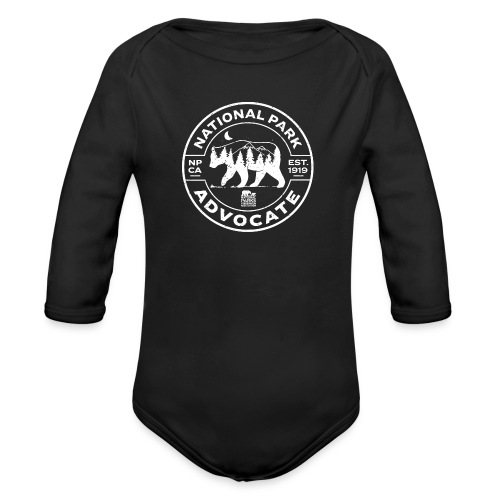 Distressed Park Advocate Badge - Organic Long Sleeve Baby Bodysuit