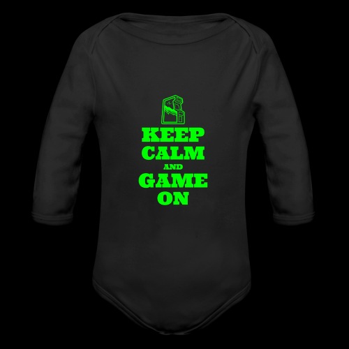 Keep Calm and Game On | Retro Gamer Arcade - Organic Long Sleeve Baby Bodysuit