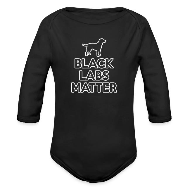 Black Labs Matter Organic Long Sleeve Baby Bodysuit