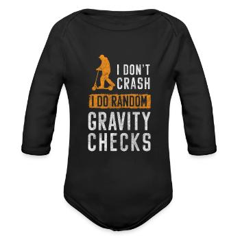 Scooter Drivers Electro Fun Alternative - Organic Long Sleeve Baby Bodysuit - black - Front