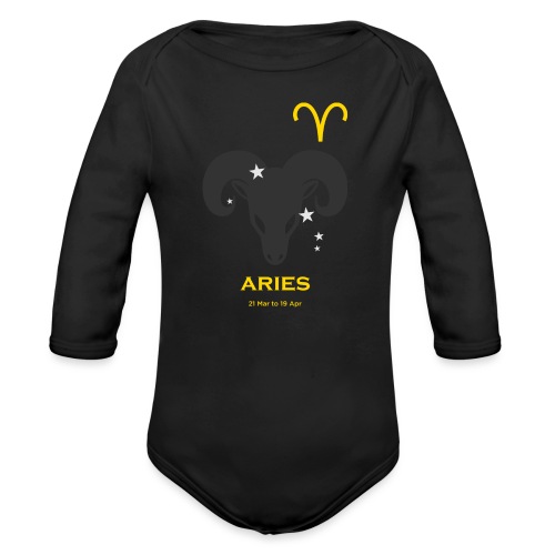 Aries zodiac astrology horoscope - Organic Long Sleeve Baby Bodysuit