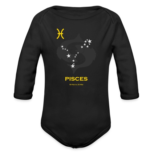 Pisces zodiac astrology horoscope - Organic Long Sleeve Baby Bodysuit