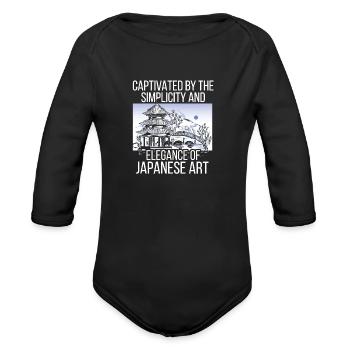 Captivated by the simplicity - Organic Long Sleeve Baby Bodysuit - black - Front