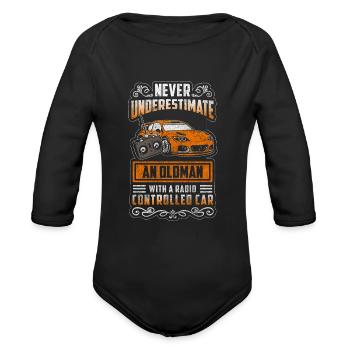 Rc Car Remote Controlled Car Buggy Hobby - Organic Long Sleeve Baby Bodysuit - black - Front