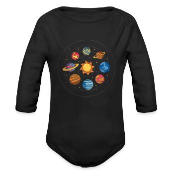 Univers scientifique de la planète Galaxy - Cache-couche à manches longues bio - noir - Devant