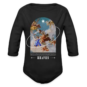Heaven - Organic Long Sleeve Baby Bodysuit - black - Front