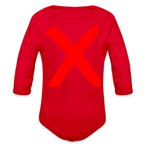 X, Big Red X - Organic Long Sleeve Baby Bodysuit