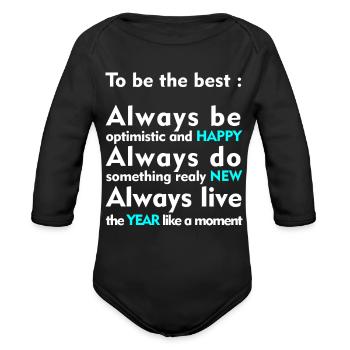 to be the best - Organic Long Sleeve Baby Bodysuit - black - Front