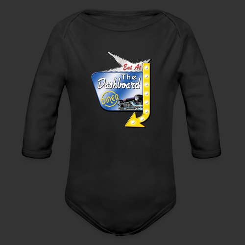 The Dashboard Diner Square Logo - Organic Long Sleeve Baby Bodysuit