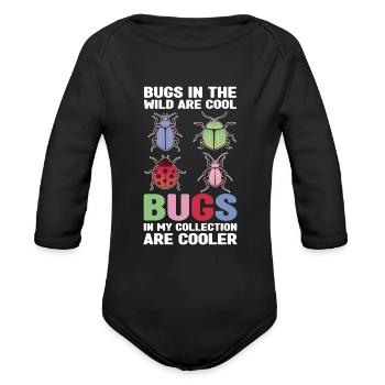 Collecting insects | entomologists insect gift - Organic Long Sleeve Baby Bodysuit - black - Front