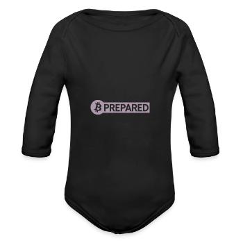Bitcoin Be Prepared Orange Digital Gold Value - Organic Long Sleeve Baby Bodysuit - black - Front