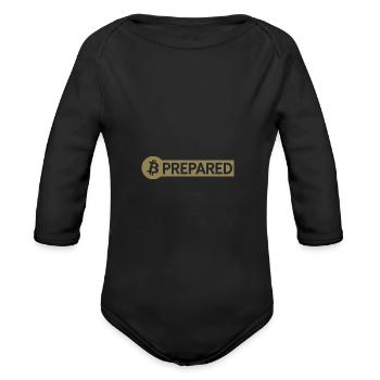Bitcoin Be Prepared Orange Digital Gold Value - Organic Long Sleeve Baby Bodysuit - black - Front