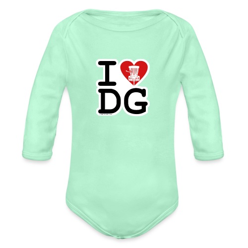I Love (Heart) Disc Golf Shirt & Accessories - Organic Long Sleeve Baby Bodysuit