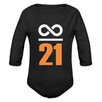 Bitcoin Sayings Store of Value Infinite 21 Million - Organic Long Sleeve Baby Bodysuit - black - Front