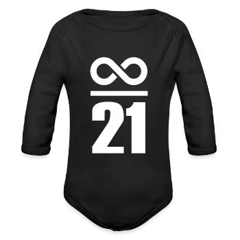 Bitcoin Sayings Store of Value Infinite 21 Million - Organic Long Sleeve Baby Bodysuit - black - Front