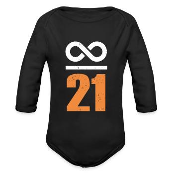 Bitcoin Sayings Store of Value Infinite 21 Million - Organic Long Sleeve Baby Bodysuit - black - Front