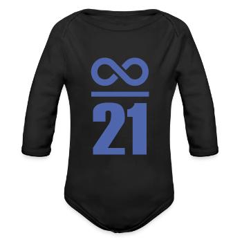 Bitcoin Sayings Store of Value Infinite 21 Million - Organic Long Sleeve Baby Bodysuit - black - Front