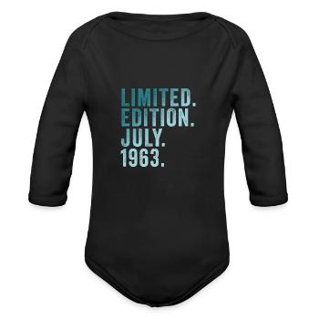 60TH BIRTHDAY LIMITED EDITION 1963 - Organic Long Sleeve Baby Bodysuit - black - Front