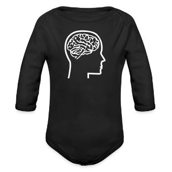 Cerveau - Cache-couche à manches longues bio - noir - Devant
