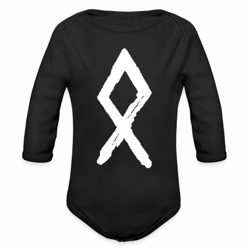 Elder Futhark Rune - Letter O - Organic Long Sleeve Baby Bodysuit