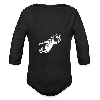 Defense Specialist Goalkeeper In Top Form With The - Organic Long Sleeve Baby Bodysuit - black - Front