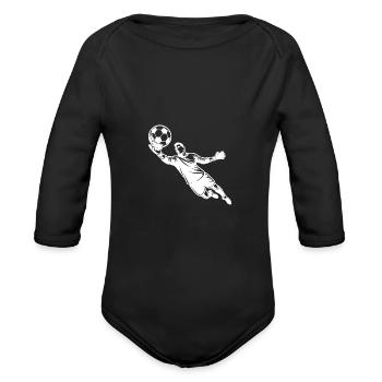 The Art Of Goalkeeping Combined With Reflexes And - Organic Long Sleeve Baby Bodysuit - black - Front