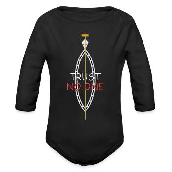 Trust No One Snake Dagger Tattoo Art - Organic Long Sleeve Baby Bodysuit - black - Front