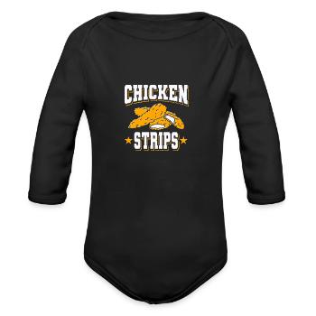 Chicken Strips - Organic Long Sleeve Baby Bodysuit - black - Front