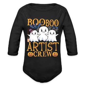 Artist Halloween Crew Artist - Organic Long Sleeve Baby Bodysuit - black - Front