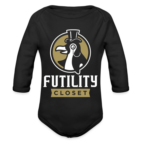 Futility Closet Logo - Reversed - Organic Long Sleeve Baby Bodysuit