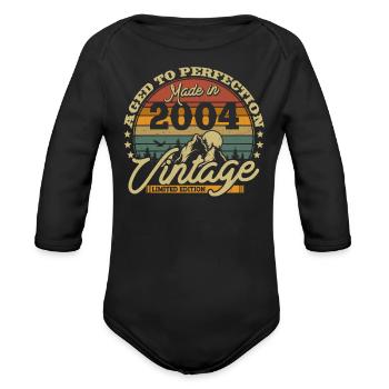 Limited Edition 2004 Vintage - Organic Long Sleeve Baby Bodysuit - black - Front
