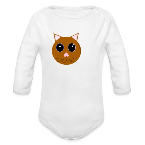 cute_cat - Organic Long Sleeve Baby Bodysuit