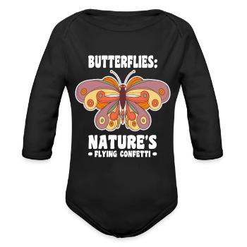 Collecting insects | entomologists insect gift - Organic Long Sleeve Baby Bodysuit - black - Front