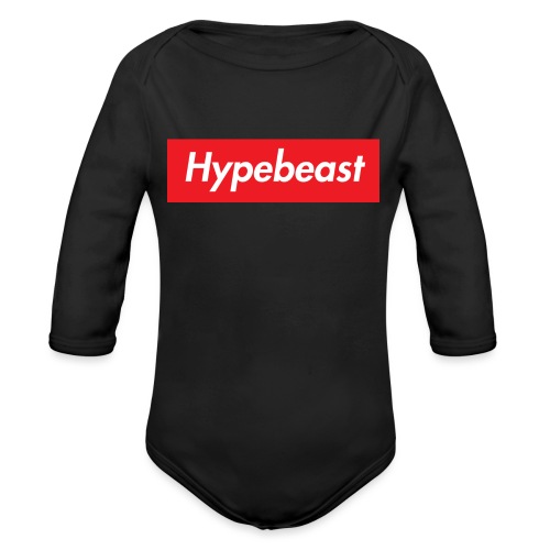 Hypebeast supreme inspired box logo - Organic Long Sleeve Baby Bodysuit