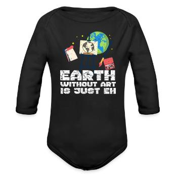 Artist - Organic Long Sleeve Baby Bodysuit - black - Front