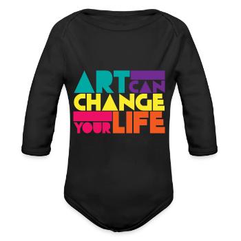 Artist - Organic Long Sleeve Baby Bodysuit - black - Front