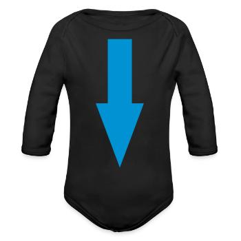 arrow - Organic Long Sleeve Baby Bodysuit - black - Front